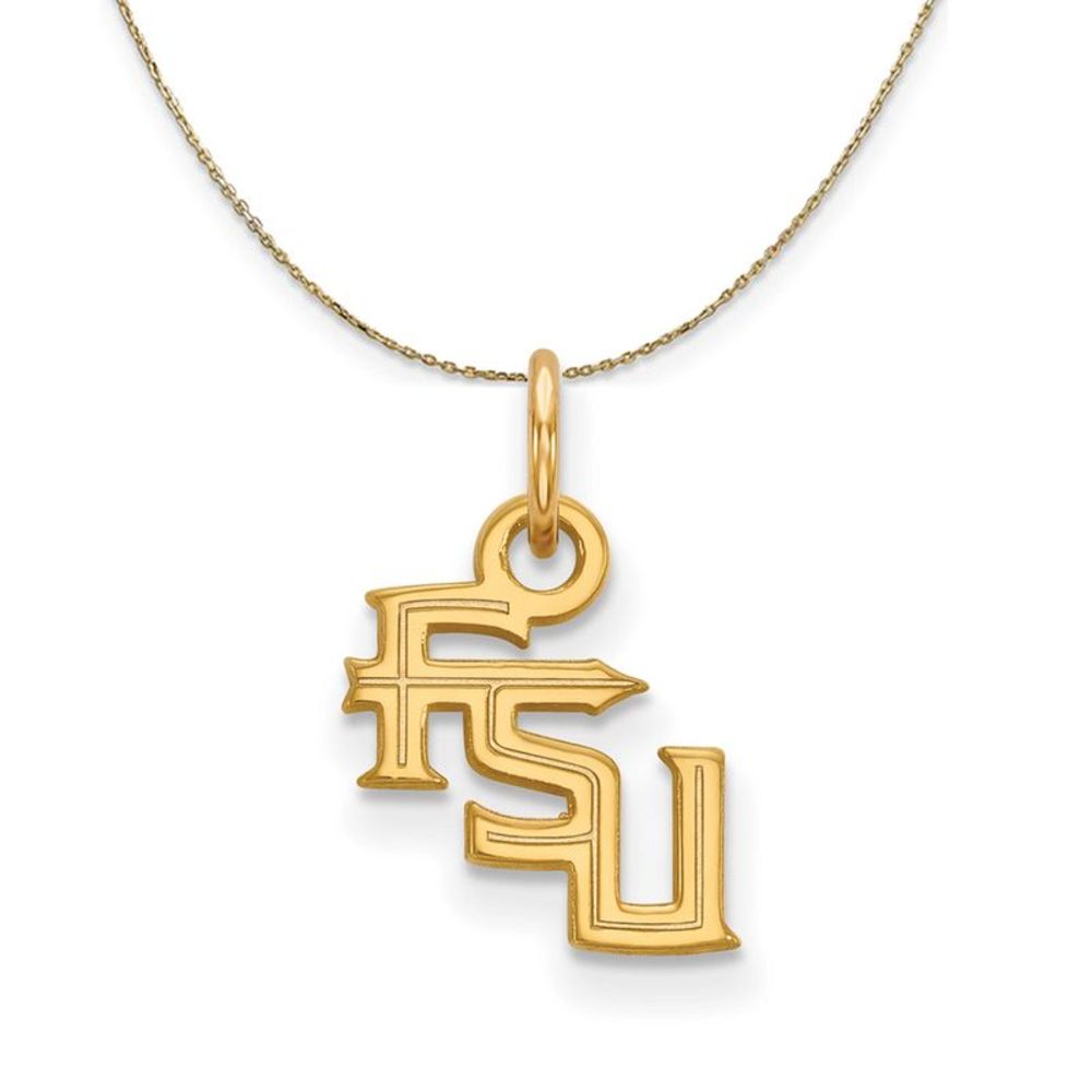 14k Yellow Gold Florida State XS (Tiny) 'FSU' Necklace - 18 Inch